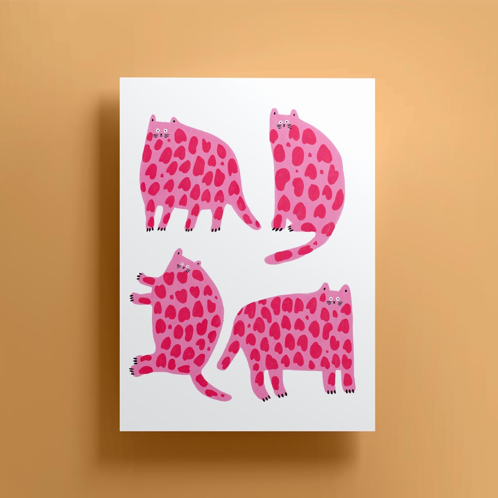 Pink & Red Cats